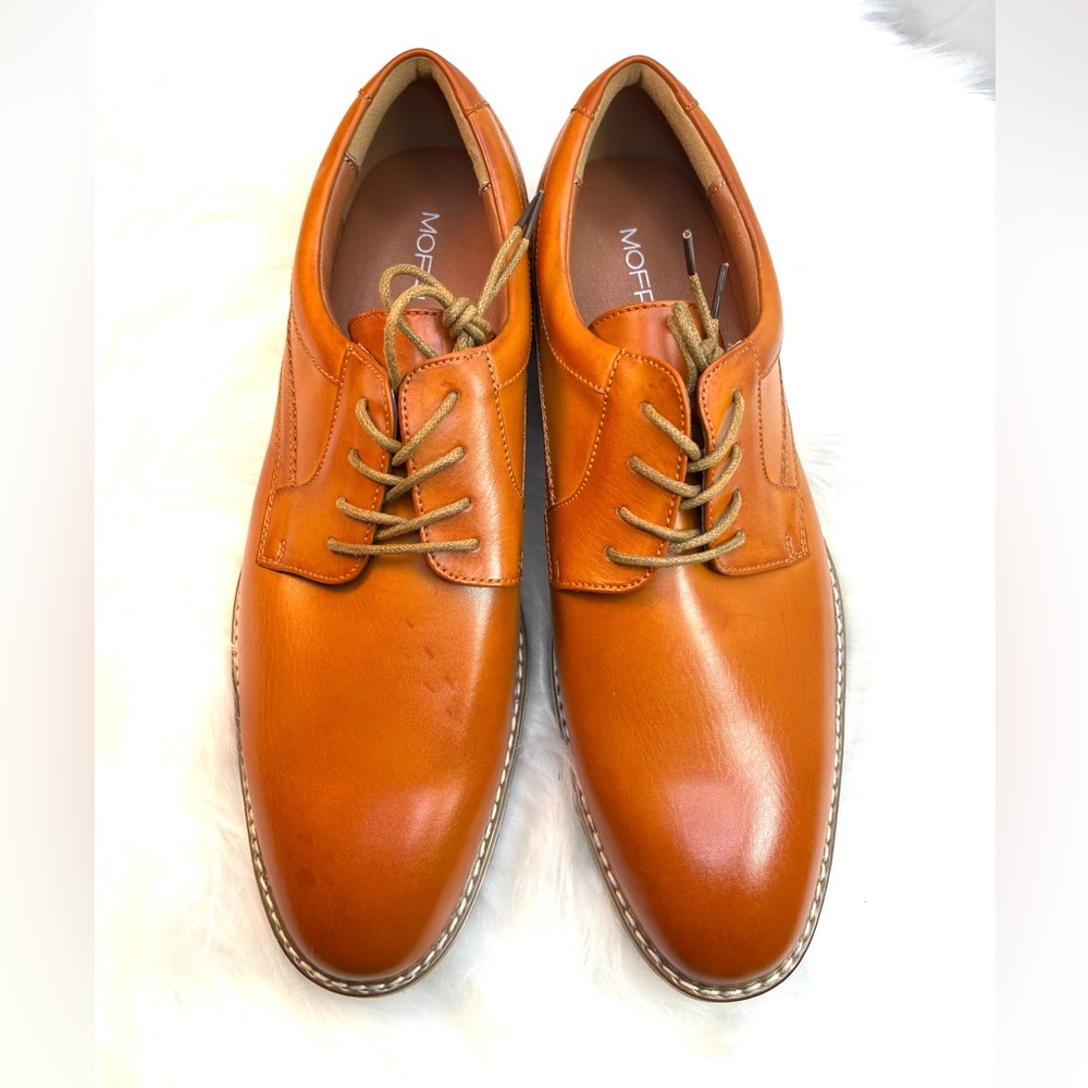 MOFRI Cognac Leather Men Dress Shoes 12